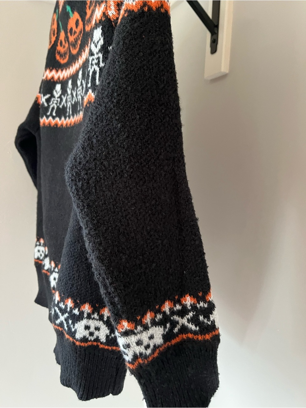 Women's Black Halloween Pumpkin Crewneck Sweater - Picture 6 of 13